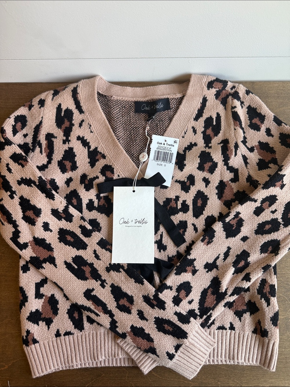 Oak + Twills Leopard V-Neck Sweater